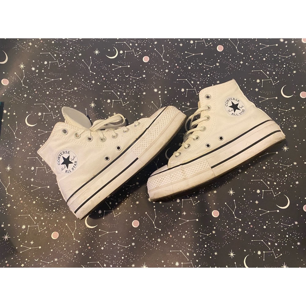 Converse high top platforms - white